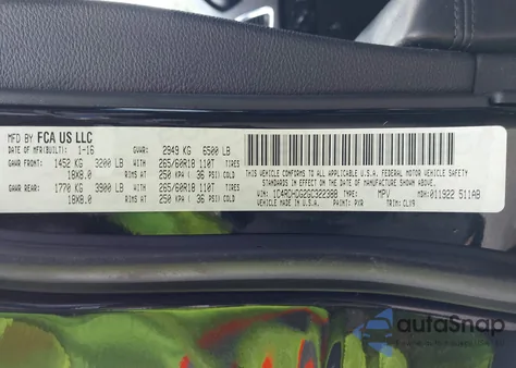 2016 Dodge Durango Limited из США, поврежденный, VIN 1C4RDHDG2GC322388